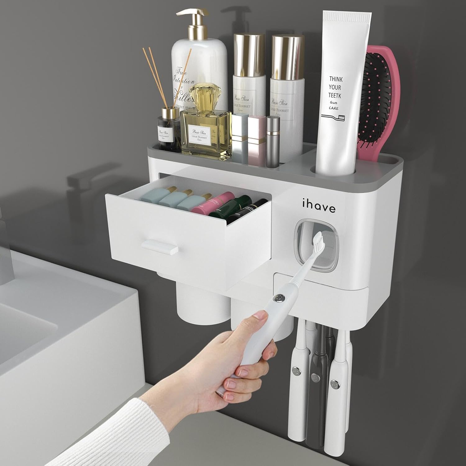 iHave wall-mounted organizer — White · 2 cups